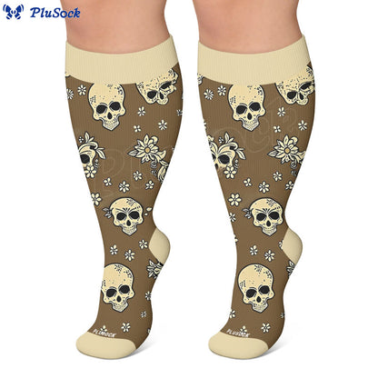 Plusock Plus Size Chic Skul Compression Socks - image 3