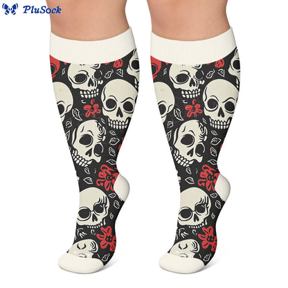Plusock Plus Size Chic Skul Compression Socks - image 4