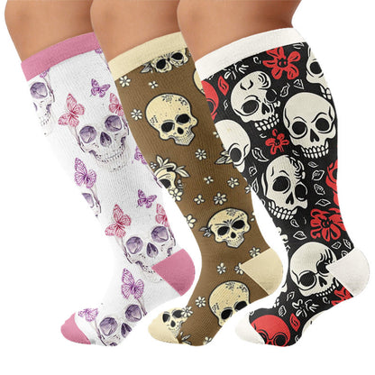 Plusock Plus Size Chic Skul Compression Socks - image 1