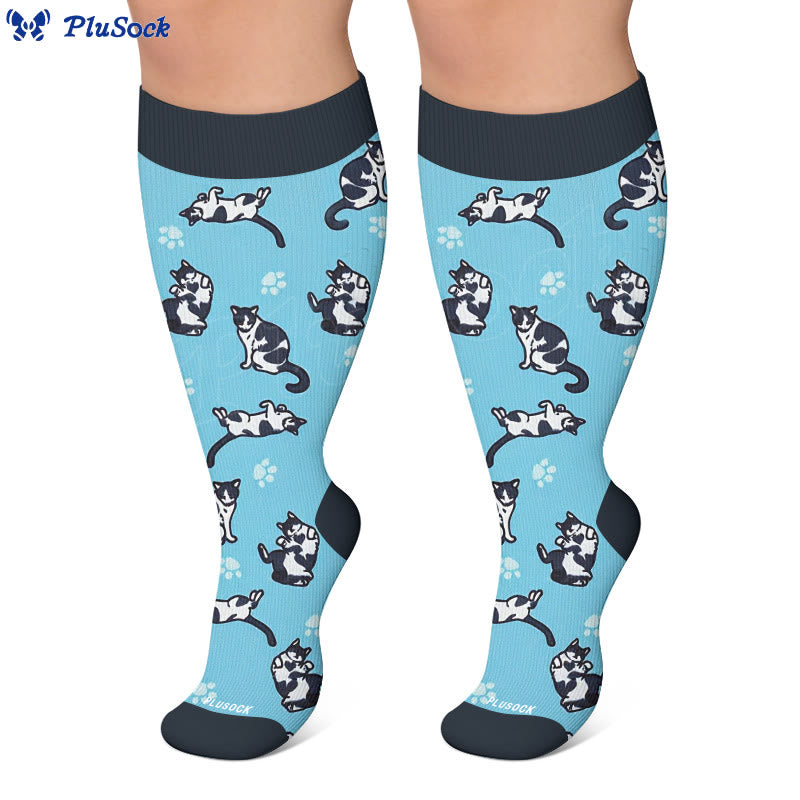 Plusock Plus Size Quirky Cute Cat Compression Socks - image 2