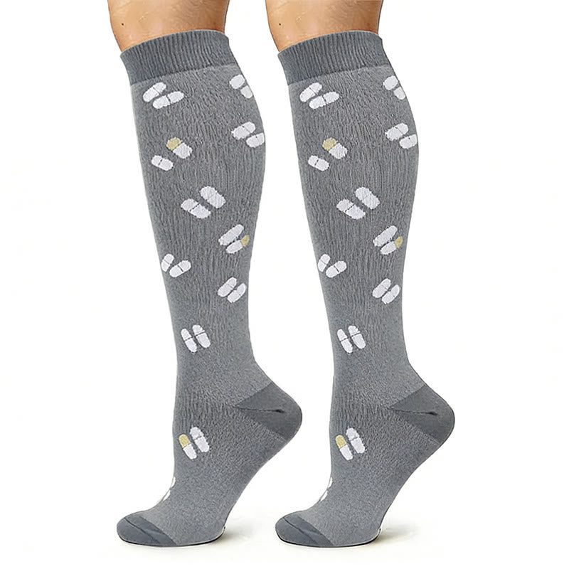 Plusock Medical Pattern Print Compression Socks(5 Pairs) - image 6