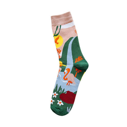 Plusock Cartoon Print Quarter Socks(4 Pairs) - image 5