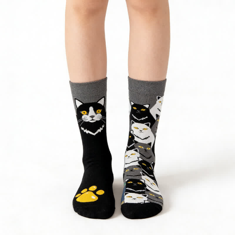 Plusock Playful Black Cat Quarter Socks - Black - EU36-43(US3-10) - image 0