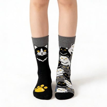 Plusock Playful Black Cat Quarter Socks - Black - EU36-43(US3-10) - image 0