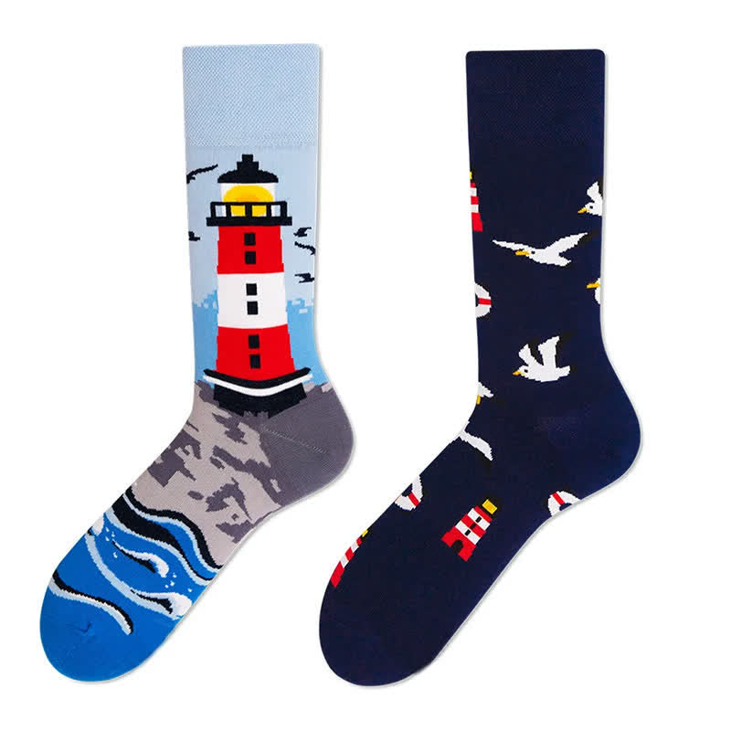 Plusock Seagull Lighthouse Quarter Socks - image 1