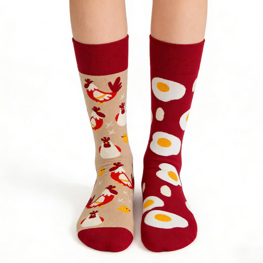 Plusock Chicken Egg Quarter Socks - Red - EU36-43(US3-10) - image 0