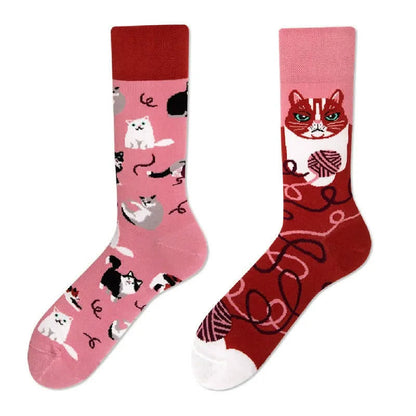Plusock Cute Cat Jacquard Quarter Socks - image 1