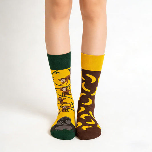 Plusock Monkey Banana Quarter Socks - Yellow - EU36-43(US3-10) - image 0