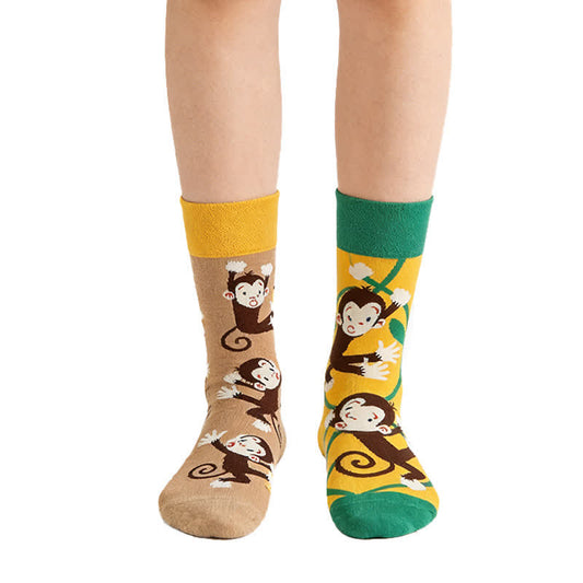 Plusock Playful Monkey Quarter Socks - Yellow - EU36-43(US3-10) - image 0