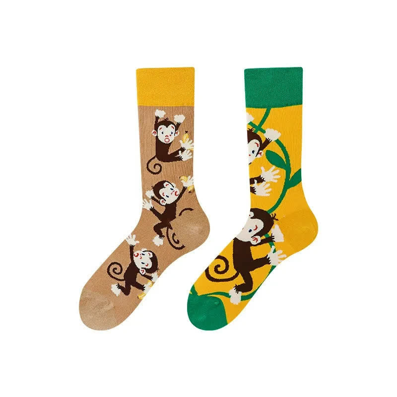 Plusock Playful Monkey Quarter Socks - image 1