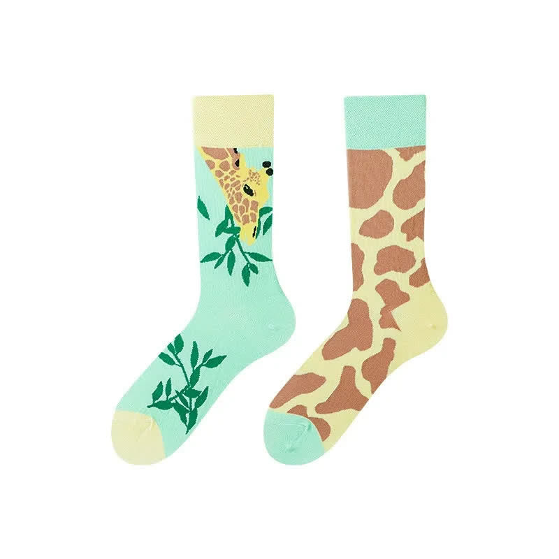 Plusock Leaves Giraffe Quarter Socks - image 1