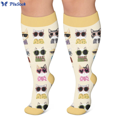 Plusock Plus Size Dog Print Compression Socks - image 2
