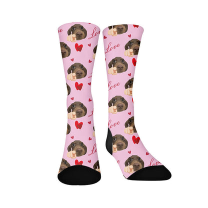 Plusock Heart Dog Face quarter Socks - image 1