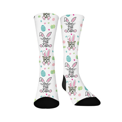 Plusock Cute Easter Dog Quarter Socks - image 1