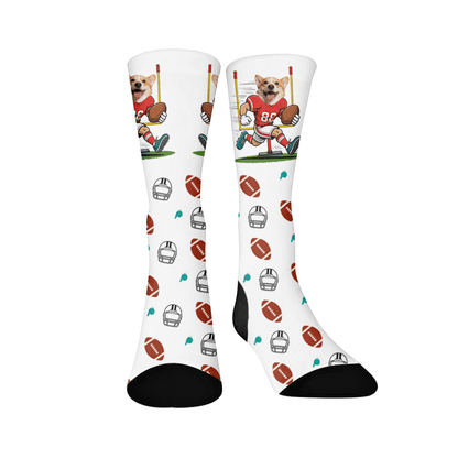 Plusock Football Dog Face Quarter Socks - image 1
