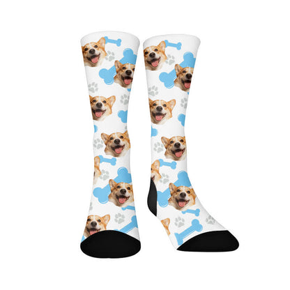 Plusock Cute Bone Dog Face Quarter Socks - image 1