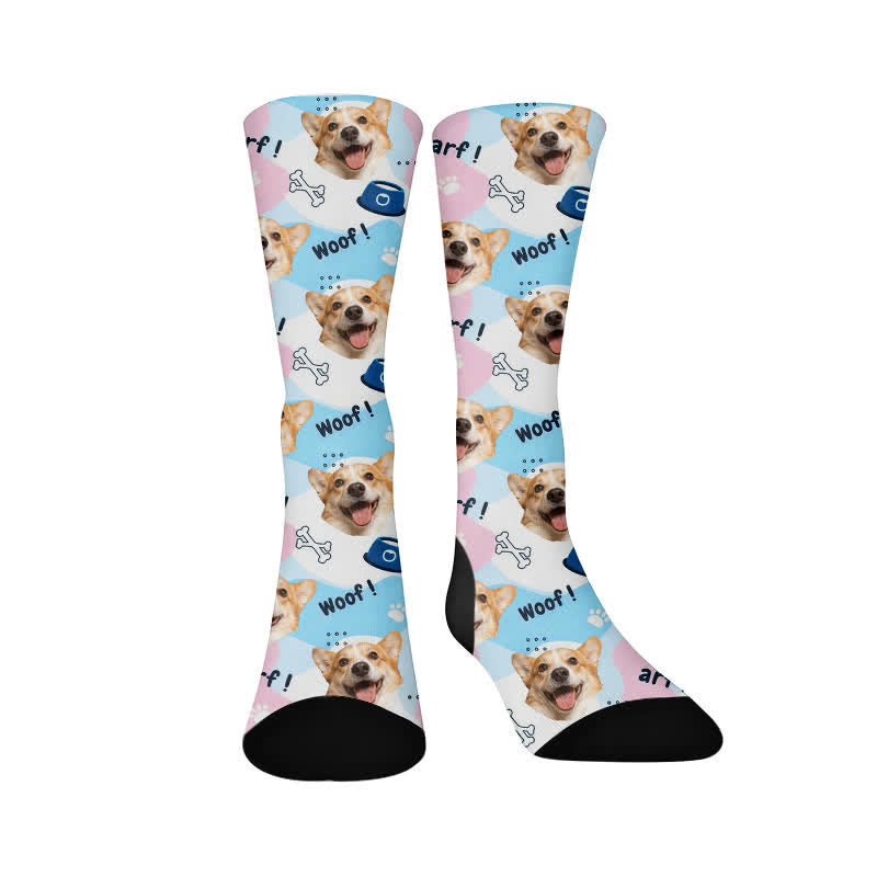 Plusock Cute Dog Face Quarter Socks - image 1