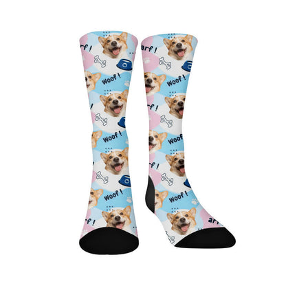 Plusock Cute Dog Face Quarter Socks - image 1