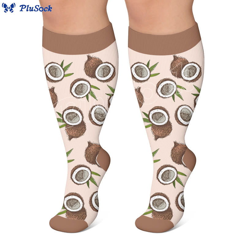 Plusock Plus Size Summer Fruit Print Compression Socks - image 2