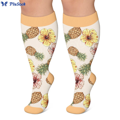 Plusock Plus Size Summer Fruit Print Compression Socks - image 4