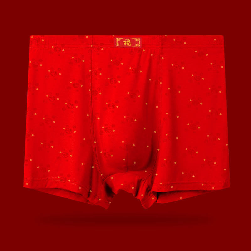 Plusock Soft Elastic Red Boxer Briefs - Red-B - 8XL - image 3