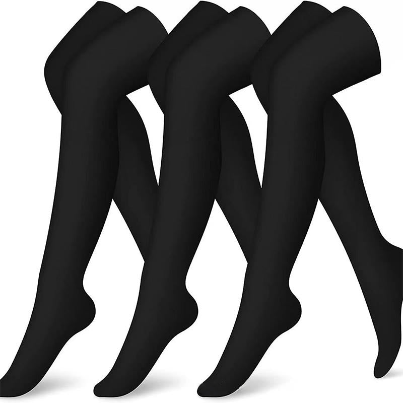 Plusock Rose Navy Blue Black Thigh High Compression Socks(3 Pairs) - image 9