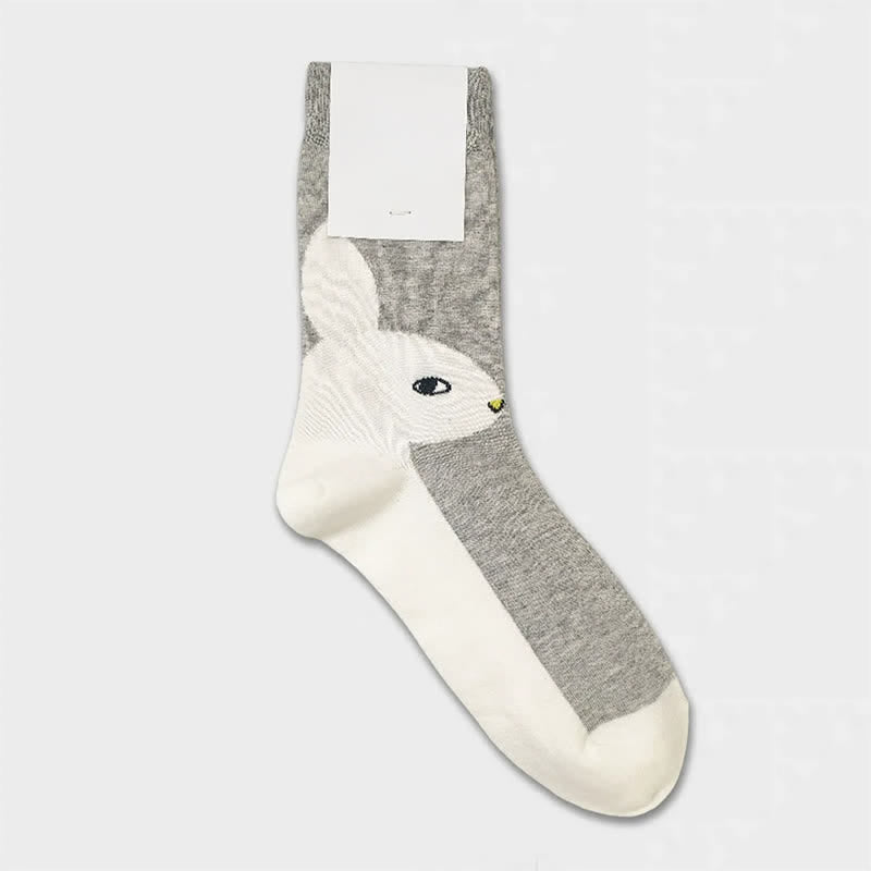 Plusock Easter Rabbit Colorblock Quarter Socks(3 Pairs) - Grey - EU36-40(US3-7) - image 5