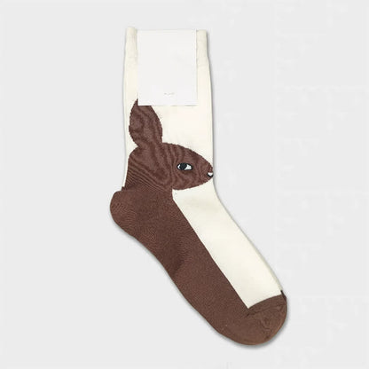 Plusock Easter Rabbit Colorblock Quarter Socks(3 Pairs) - Coffee - EU36-40(US3-7) - image 4