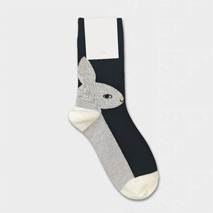 Plusock Easter Rabbit Colorblock Quarter Socks(3 Pairs) - Black - EU36-40(US3-7) - image 3