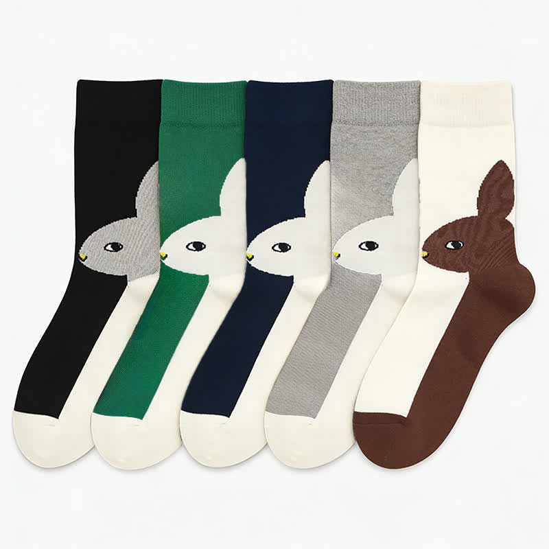 Plusock Easter Rabbit Colorblock Quarter Socks(3 Pairs) - image 1