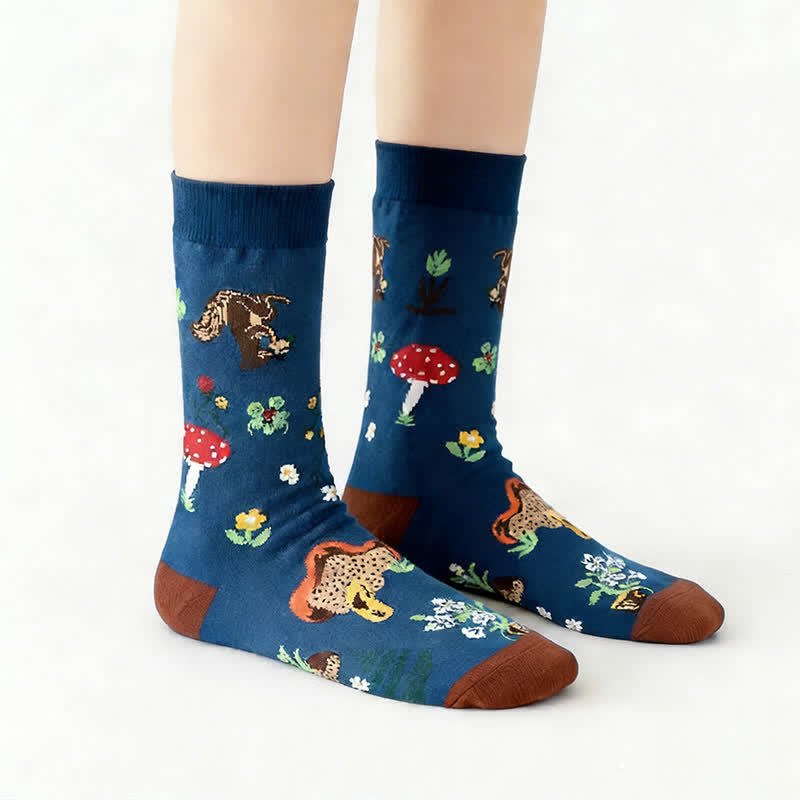 Plusock Easter Mushroom Ribbed Quarter Socks (3 Pairs) - image 1