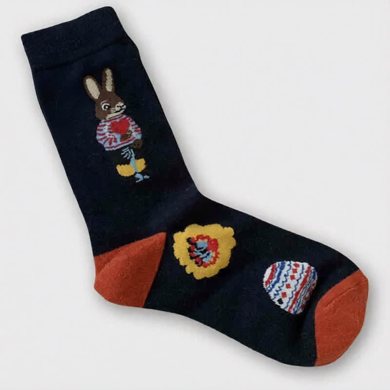 Plusock Playful Easter Rabbit Quarter Socks (3 Pairs) - image 4