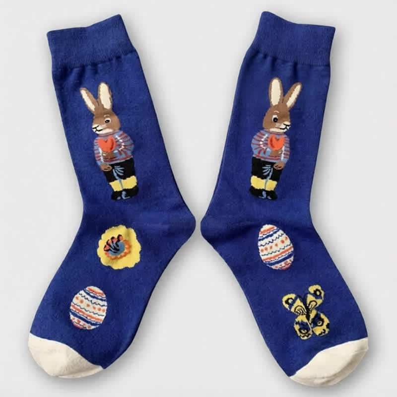 Plusock Playful Easter Rabbit Quarter Socks (3 Pairs) - image 6