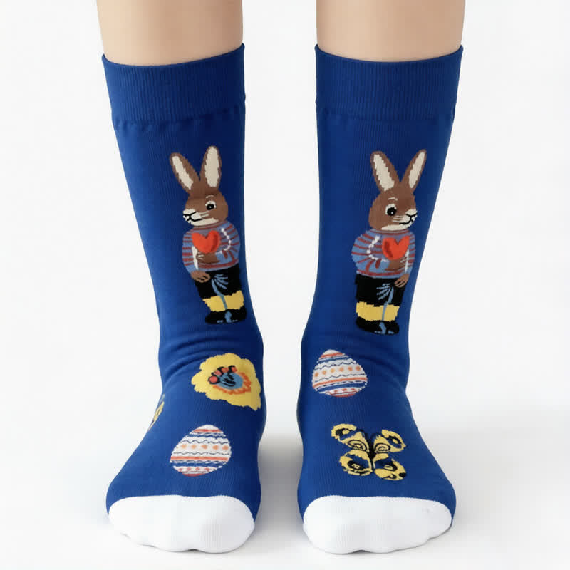 Plusock Playful Easter Rabbit Quarter Socks (3 Pairs) - image 3