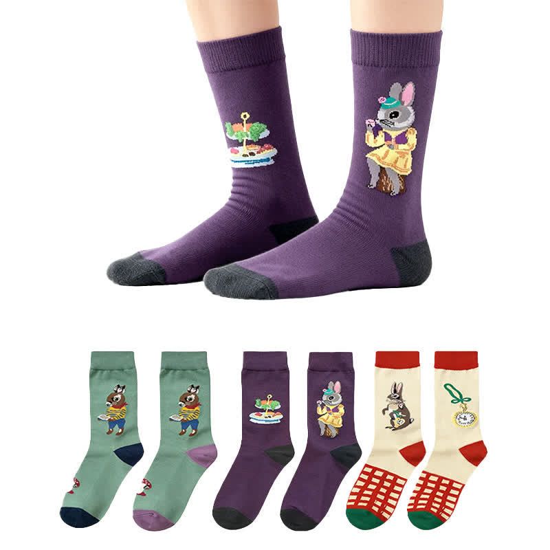 Plusock Easter Rabbit Quarter Socks(3 Pairs) - Multicolor - EU36-40(US3-7) - image 0
