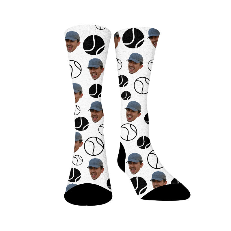 Plusock Custom Tennis Ball Face Socks - Sample - EU37-44(US4-10) - image 1