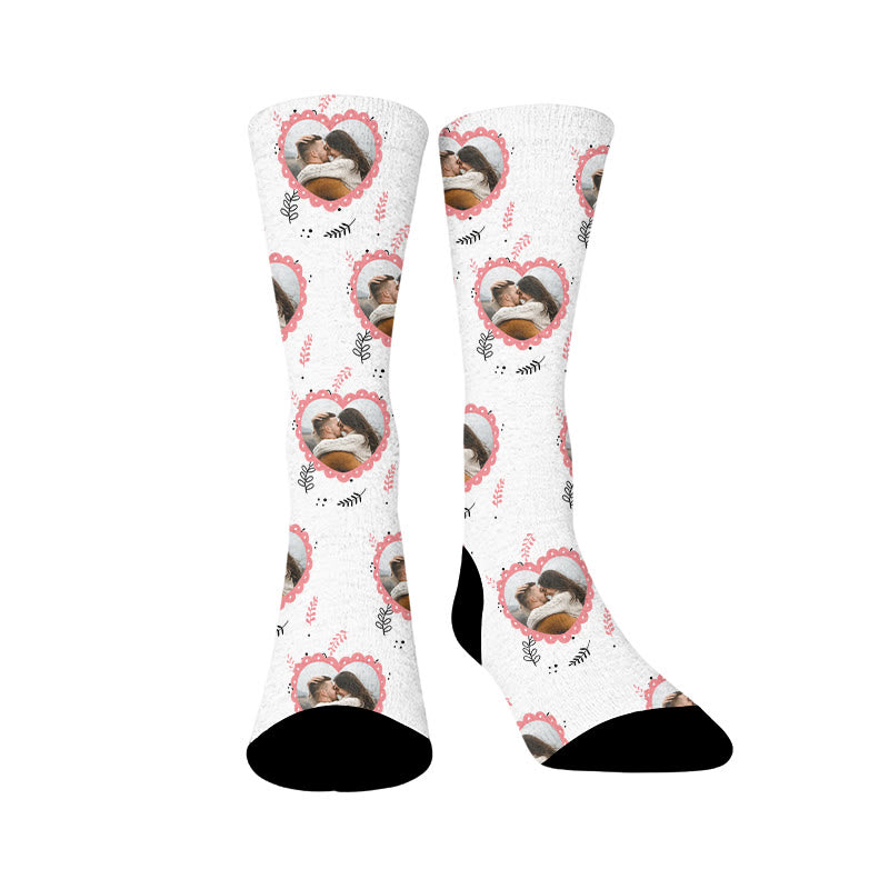 Plusock Custom Loving Couple Face Socks - Sample - EU37-44(US4-10) - image 1