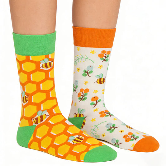 Plusock Playful Bee Honeycomb Quarter Socks - Yellow - EU36-43(US3-9) - image 0
