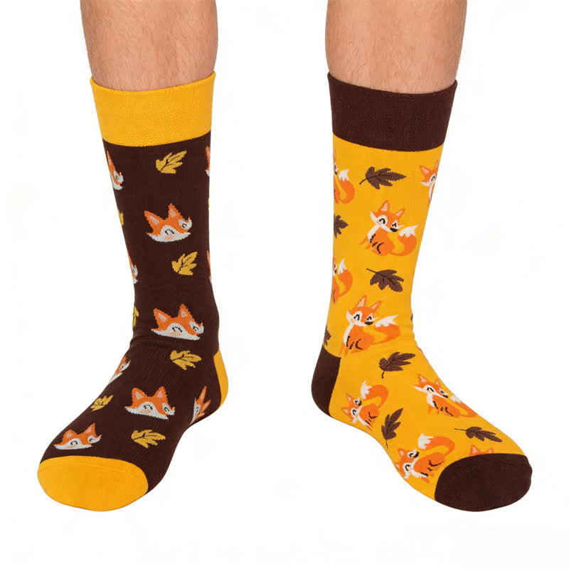 Plusock Cute Fox Cartoon Quarter Socks - Orange - EU36-43(US3-9) - image 0
