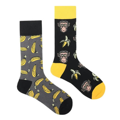 Plusock Playful Banana Monkey Quarter Socks - image 1