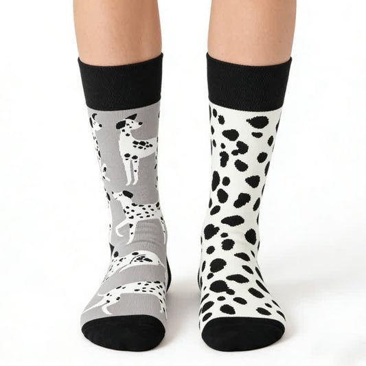 Plusock Dalmatian Cartoon Quarter Socks - Black - EU36-43(US3-9) - image 0