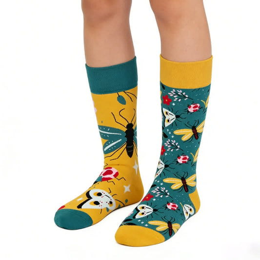Plusock Flower Butterfly Quarter Socks - Yellow - EU36-43(US3-9) - image 0