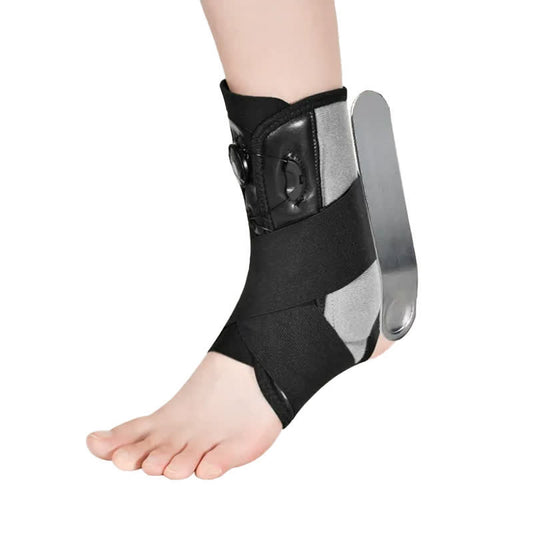 Plusock Adjustable Aluminum Plate Foot Support Ankle Brace - Black - M - image 0