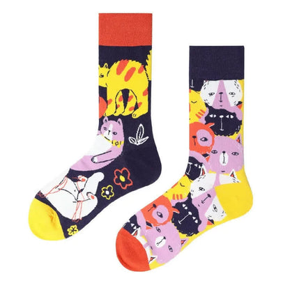 Plusock Fun Cat Cartoon Quarter Socks - image 1