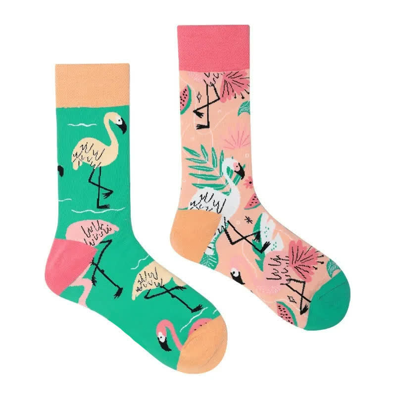 Plusock Tropical Flamingo Quarter Socks - image 1