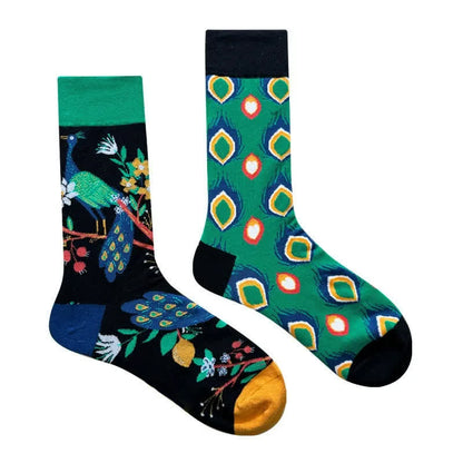 Plusock Flower Peacock Quarter Socks - image 1