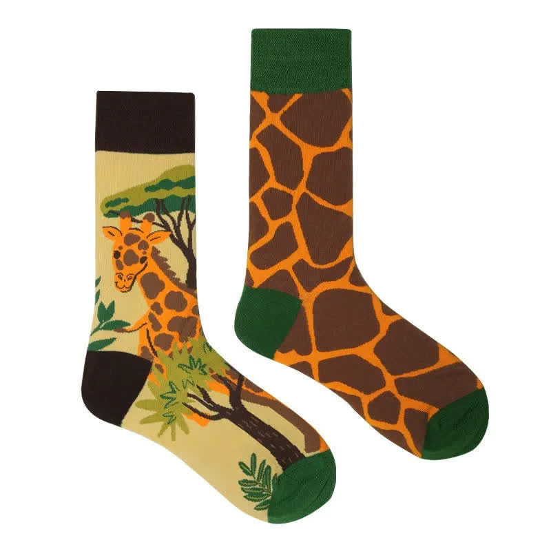 Plusock Giraffe Cartoon Quarter Socks - image 1