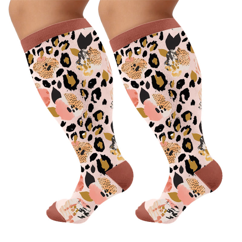 Plusock Plus Size Wild Spirit Compression Socks - Reddish Brown(1 Pair) - 4XL - image 5