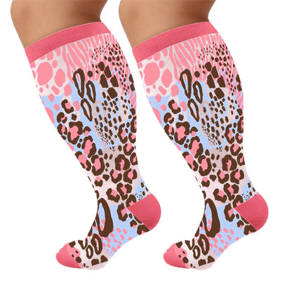 Plusock Plus Size Wild Spirit Compression Socks - Pink(1 Pair) - 4XL - image 7