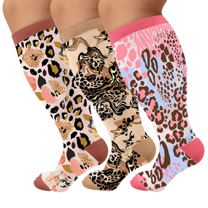 Plusock Plus Size Wild Spirit Compression Socks - Multicolor(3 Pairs) - 4XL - image 1